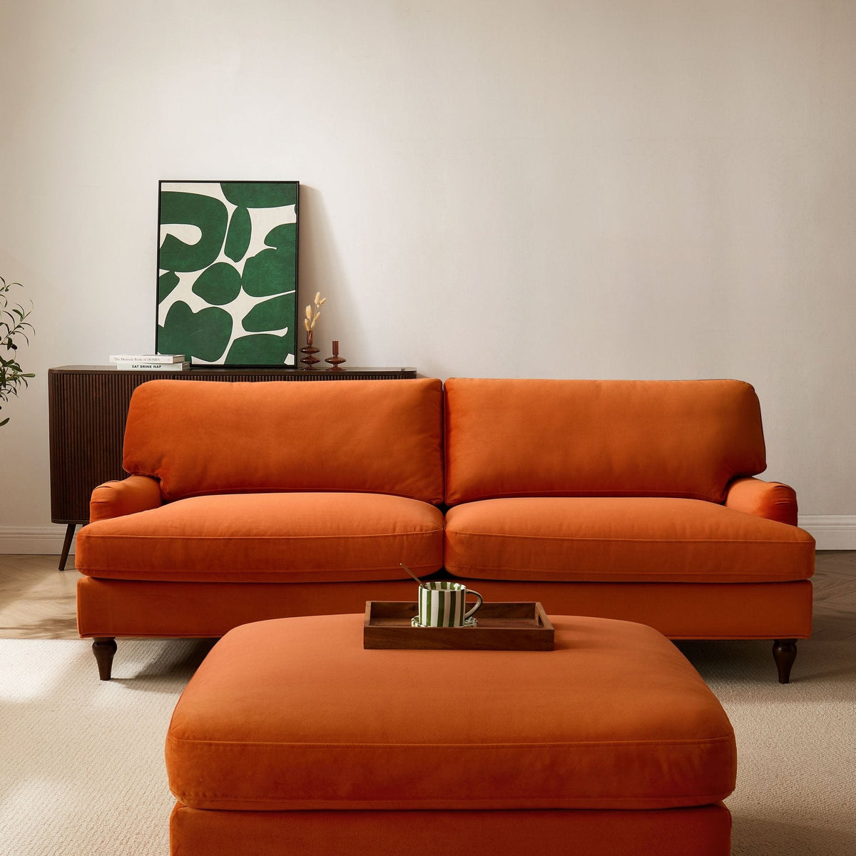 Dusklia - Hampshire 3 Seater Sofa - Bright Orange