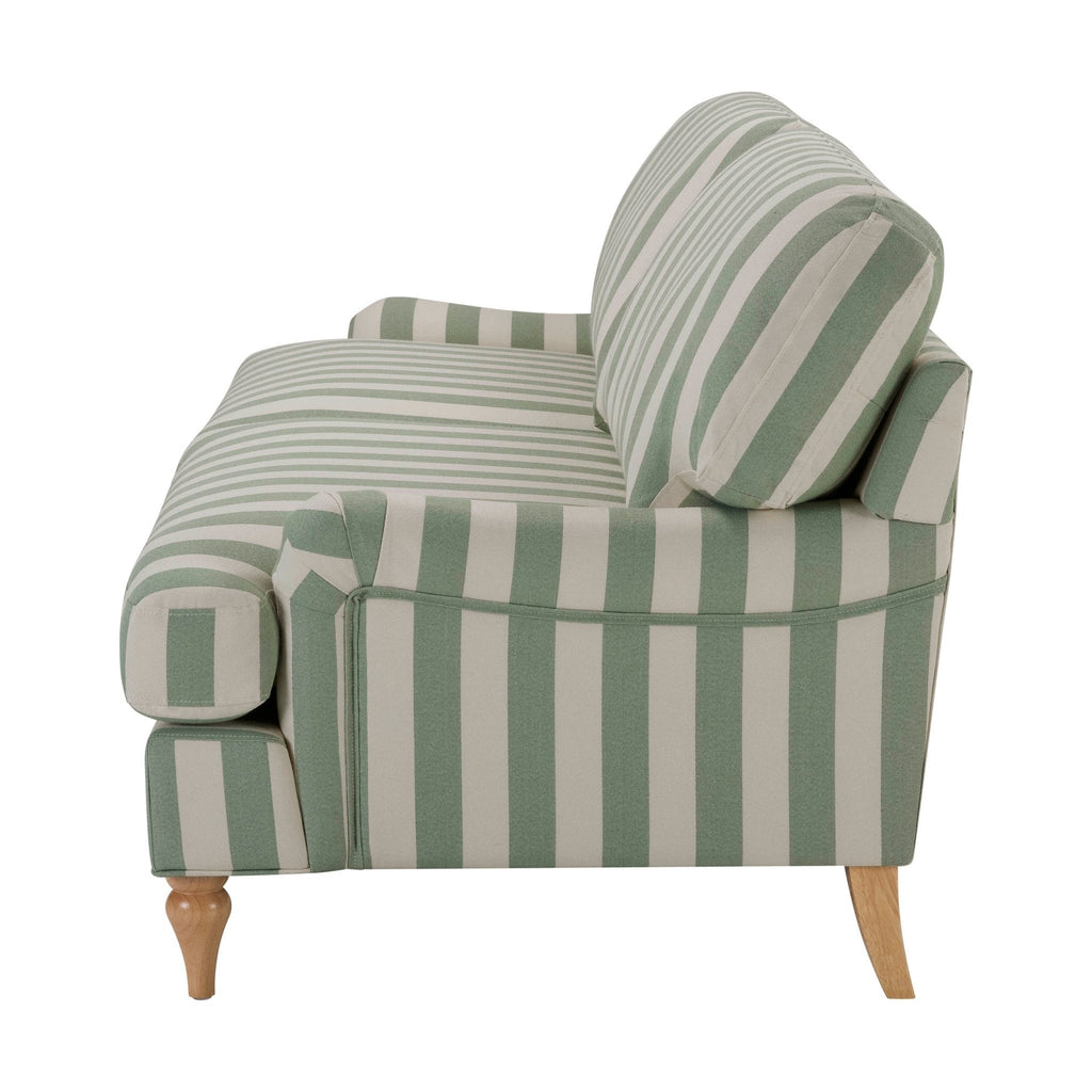 Dusklia - Hampshire 3 Seater Sofa - Green Stripe
