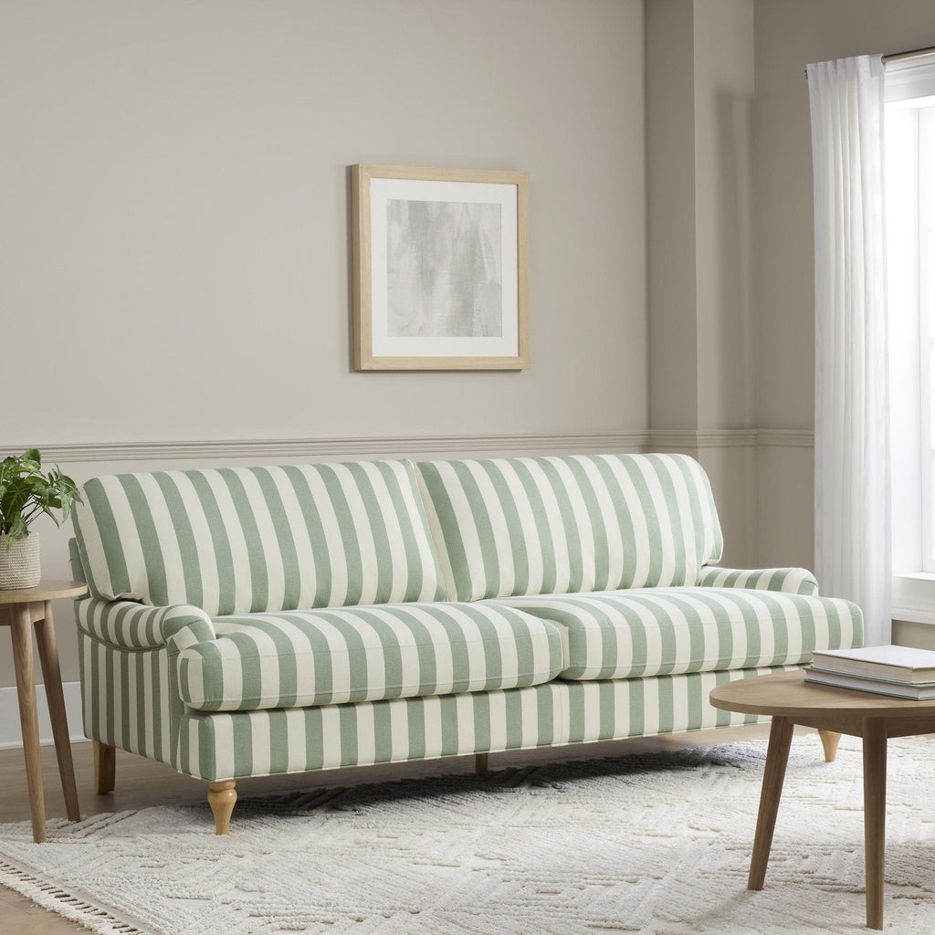 Dusklia - Hampshire 3 Seater Sofa - Green Stripe