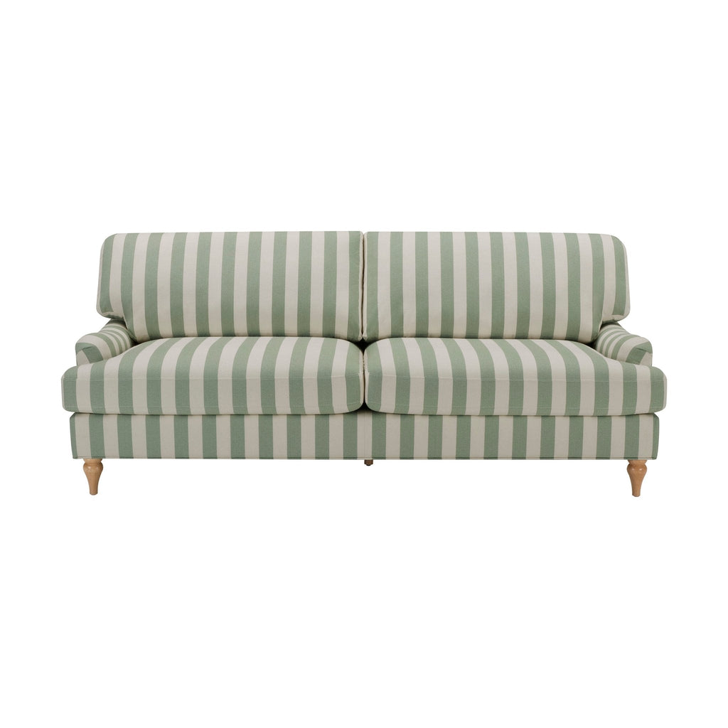 Dusklia - Hampshire 3 Seater Sofa - Green Stripe