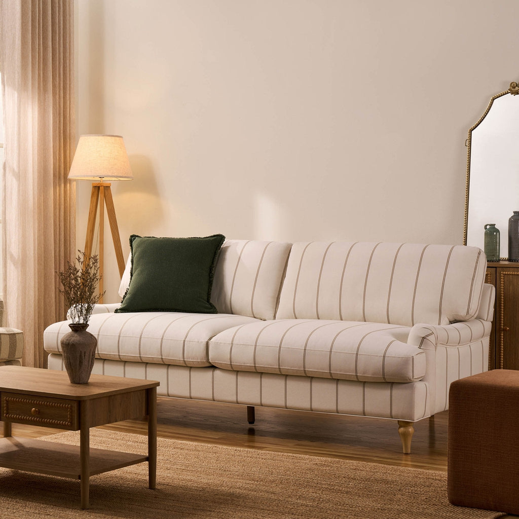 Dusklia - Hampshire 3 Seater Sofa - Thin Natural Stripe