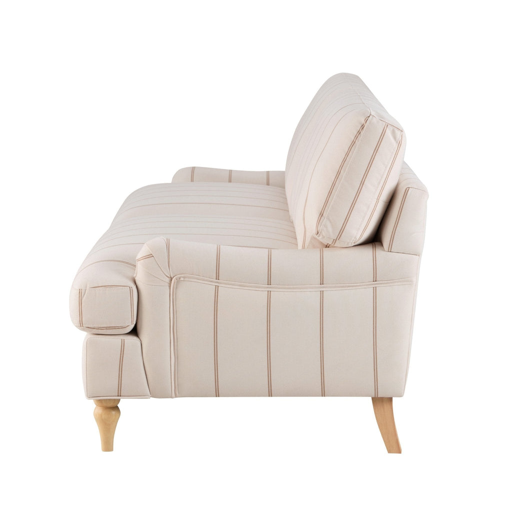 Dusklia - Hampshire 3 Seater Sofa - Thin Natural Stripe