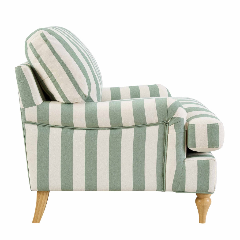 Dusklia - Hampshire Armchair - Green Stripe
