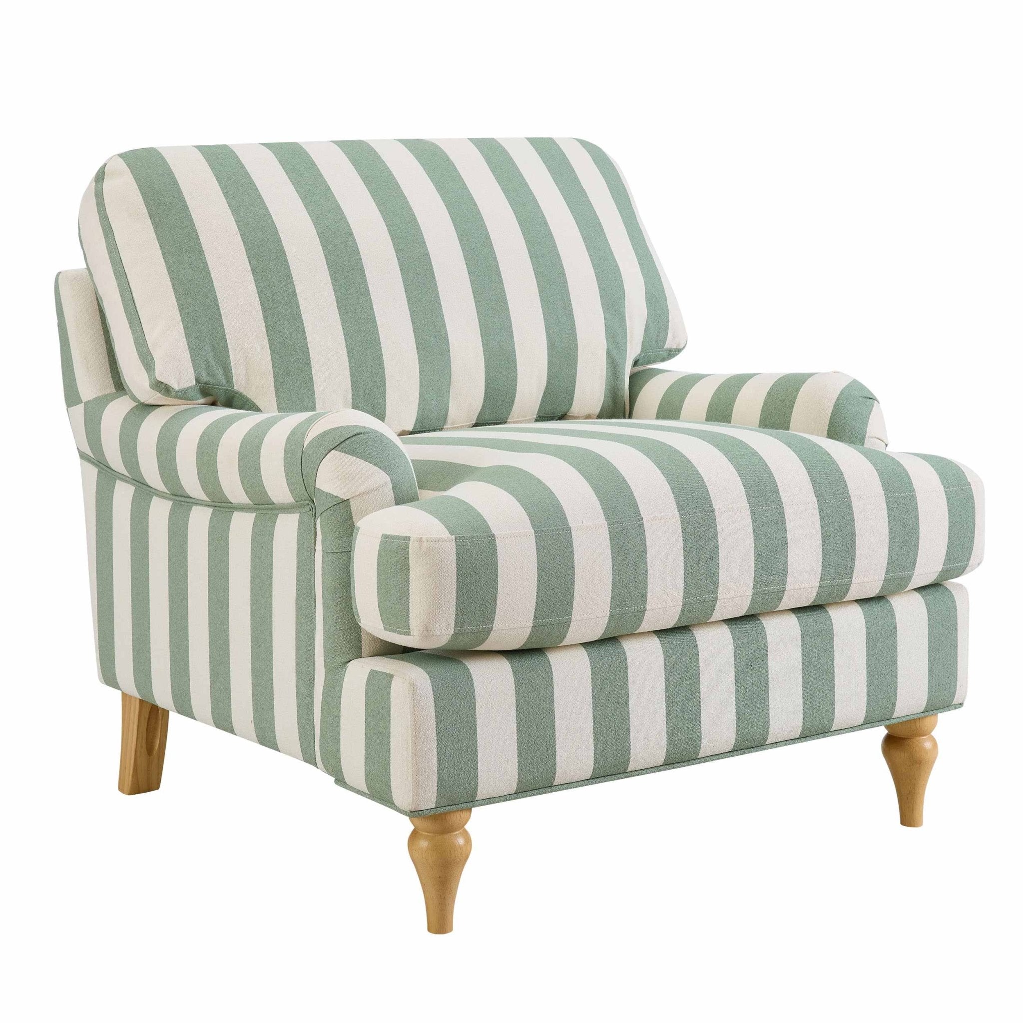 Dusklia - Hampshire Armchair - Green Stripe
