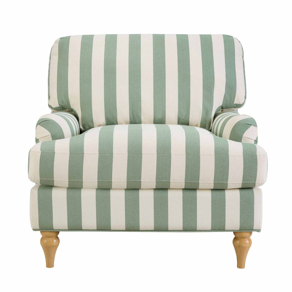 Dusklia - Hampshire Armchair - Green Stripe