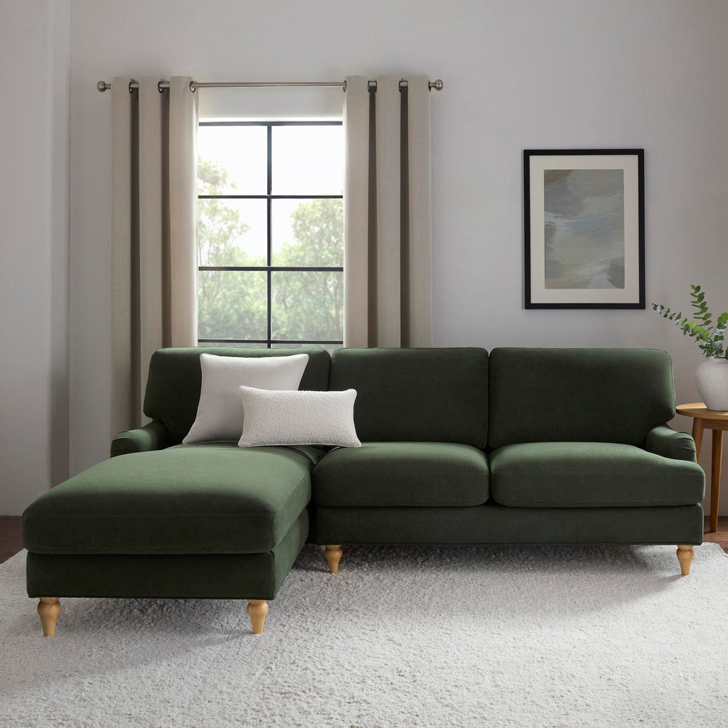Dusklia - Hampshire Left Hand Chaise Sofa - Dark Olive