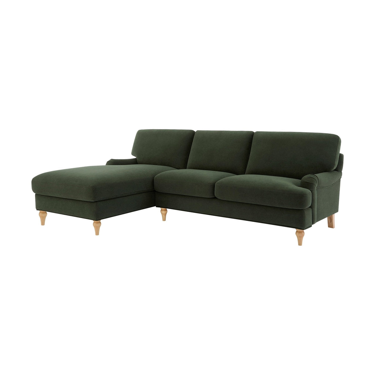 Dusklia - Hampshire Left Hand Chaise Sofa - Dark Olive