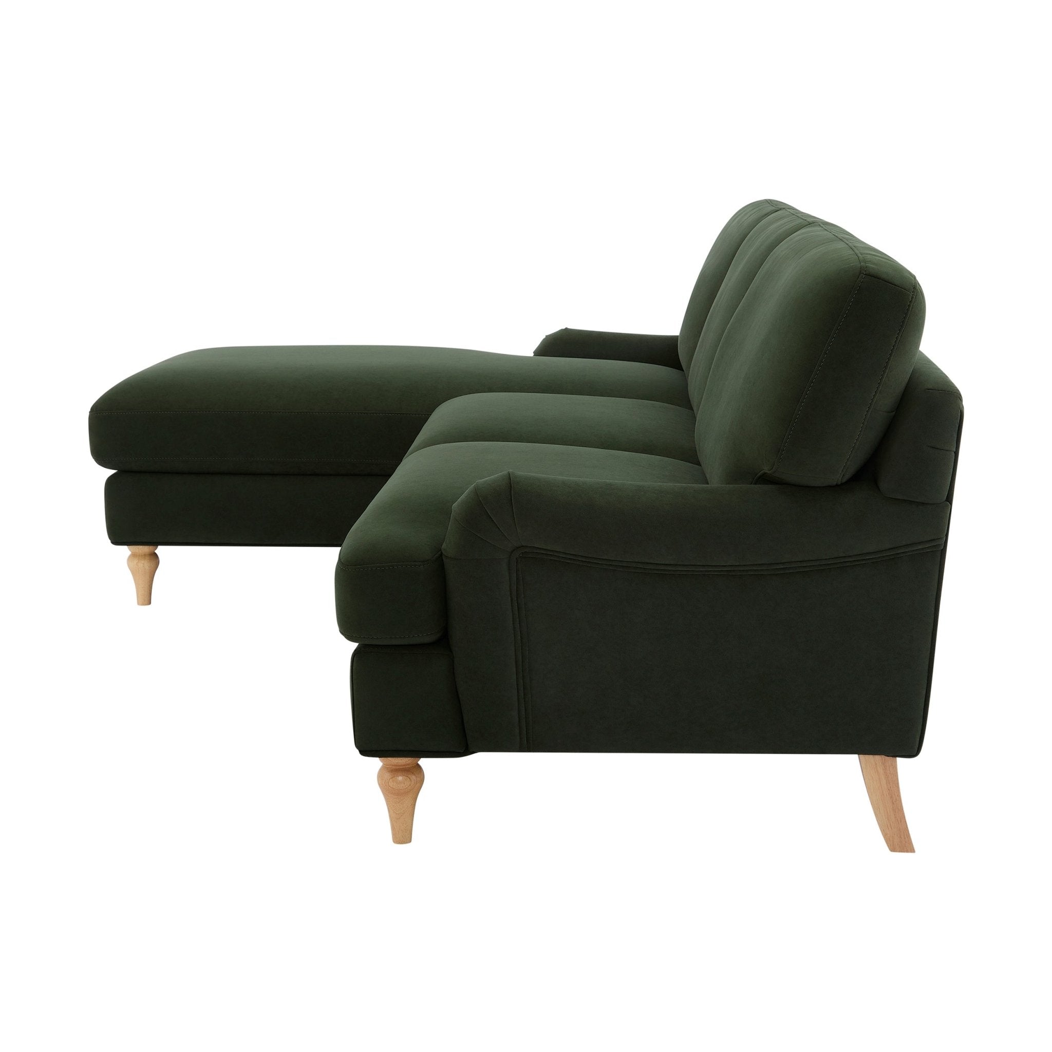 Dusklia - Hampshire Left Hand Chaise Sofa - Dark Olive