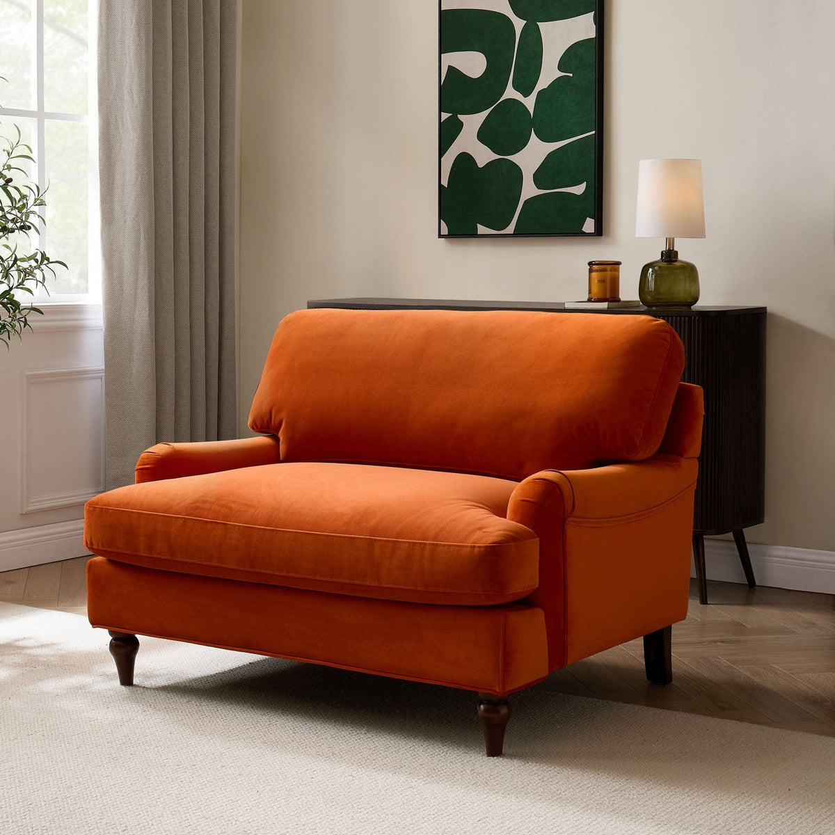 Dusklia - Hampshire Loveseat - Bright Orange