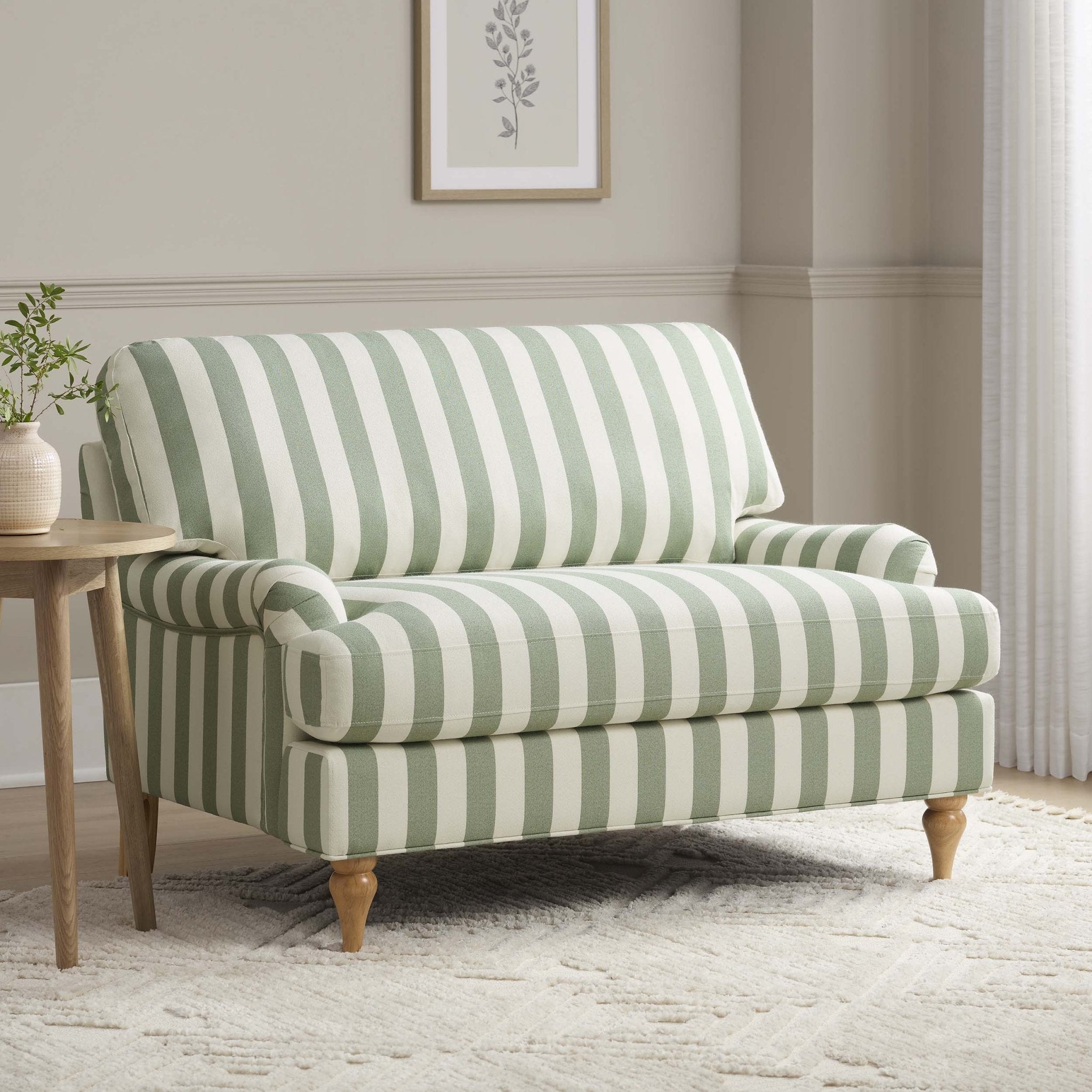 Dusklia - Hampshire Loveseat - Green Stripe