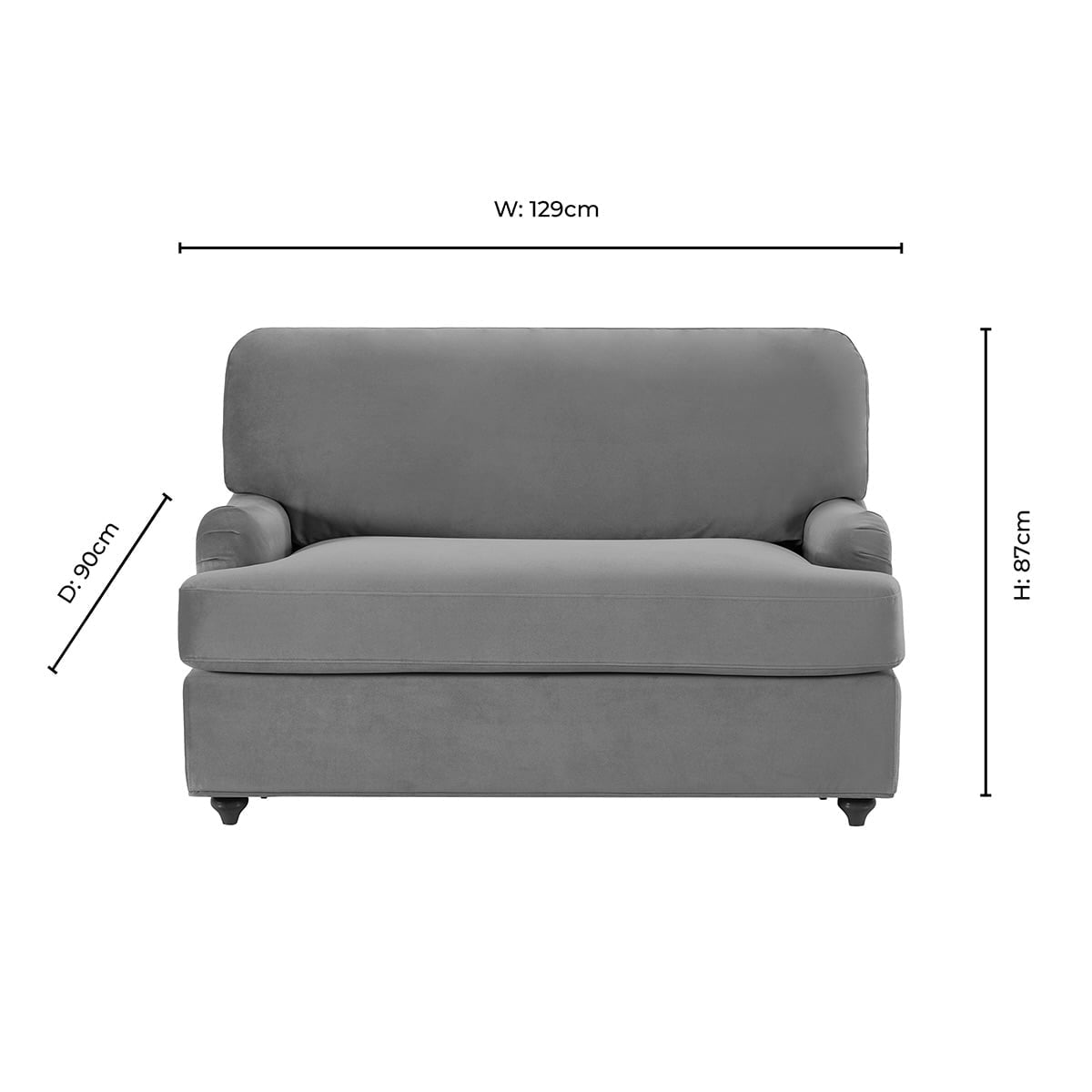 Dusklia - Hampshire Loveseat Sofa Bed - Bright Orange