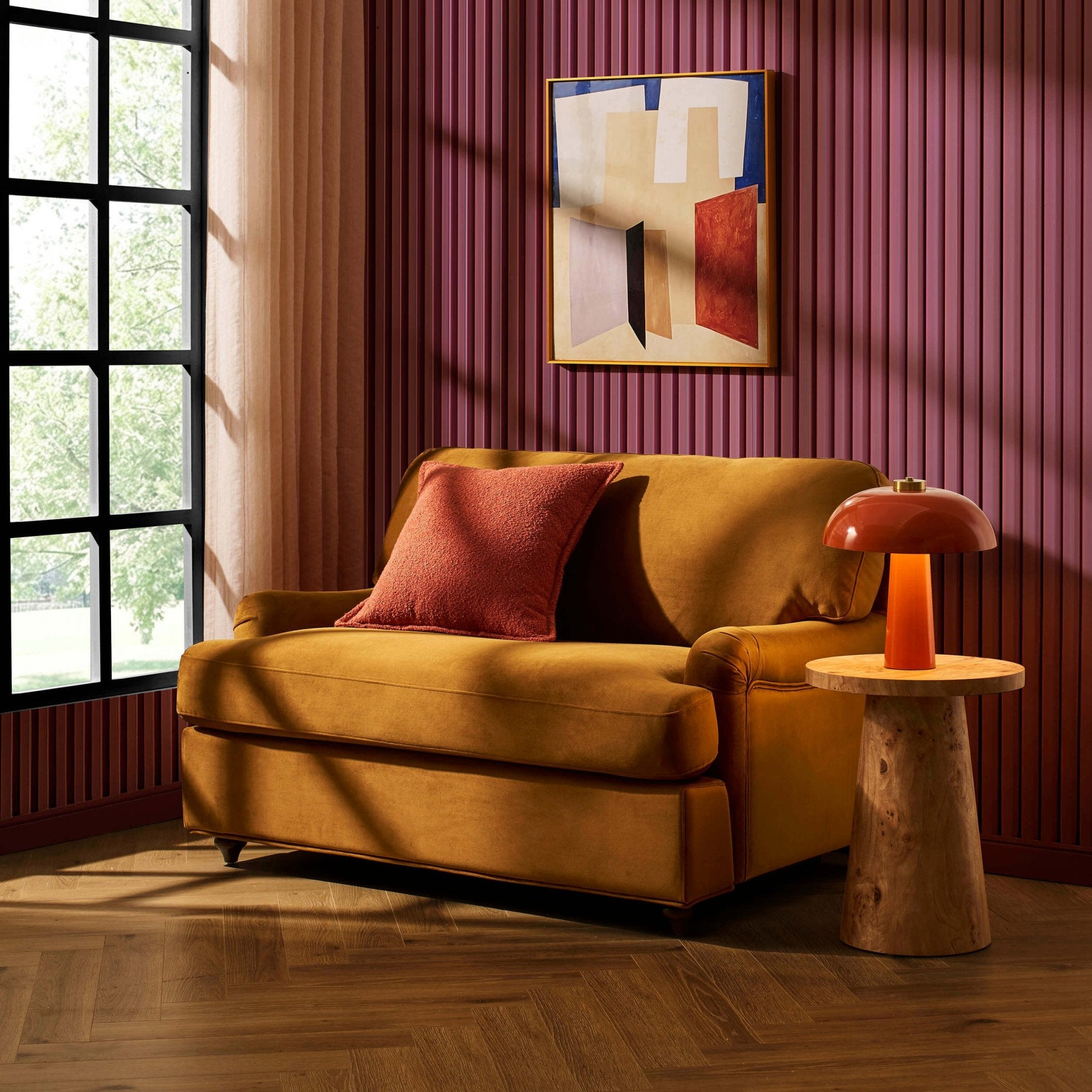 Dusklia - Hampshire Loveseat Sofa Bed - Muted Gold