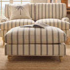 Dusklia - Hampshire Pouffe - Blue Stripe
