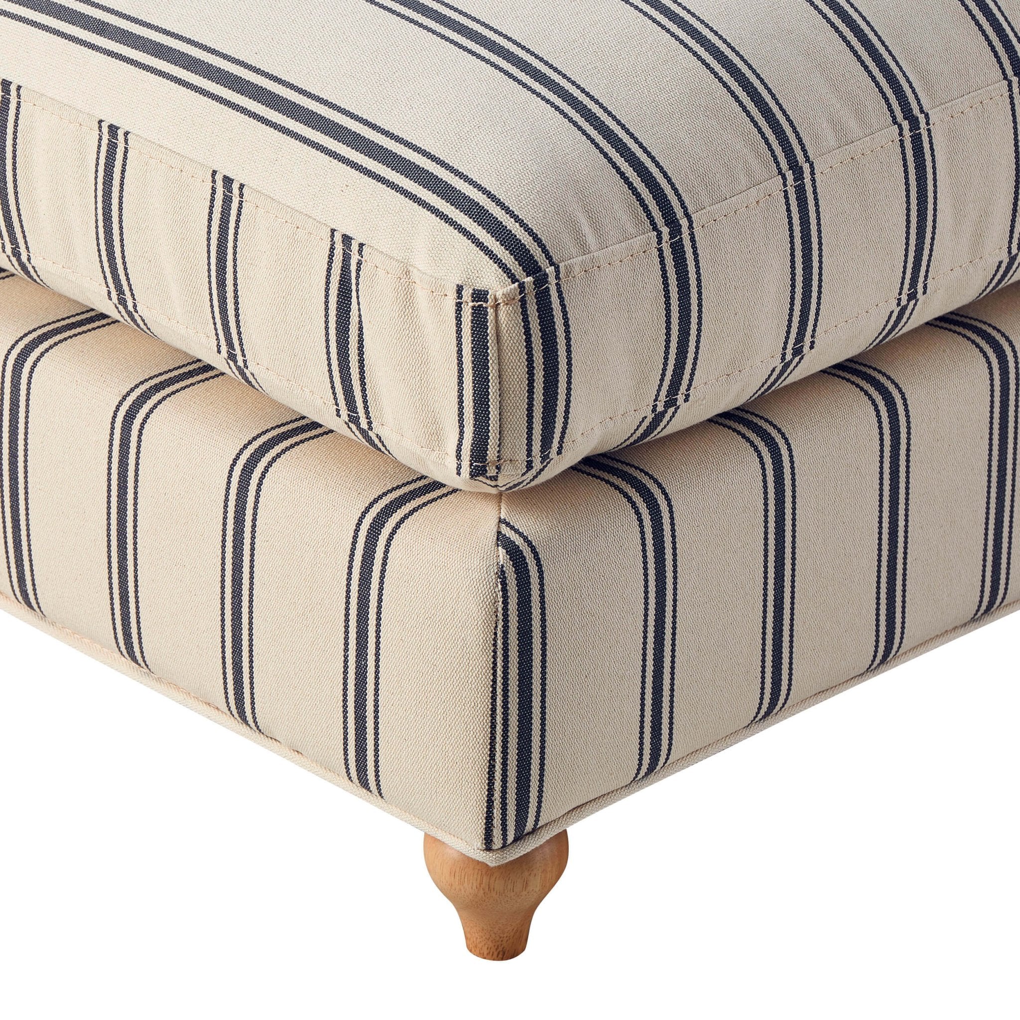 Dusklia - Hampshire Pouffe - Blue Stripe