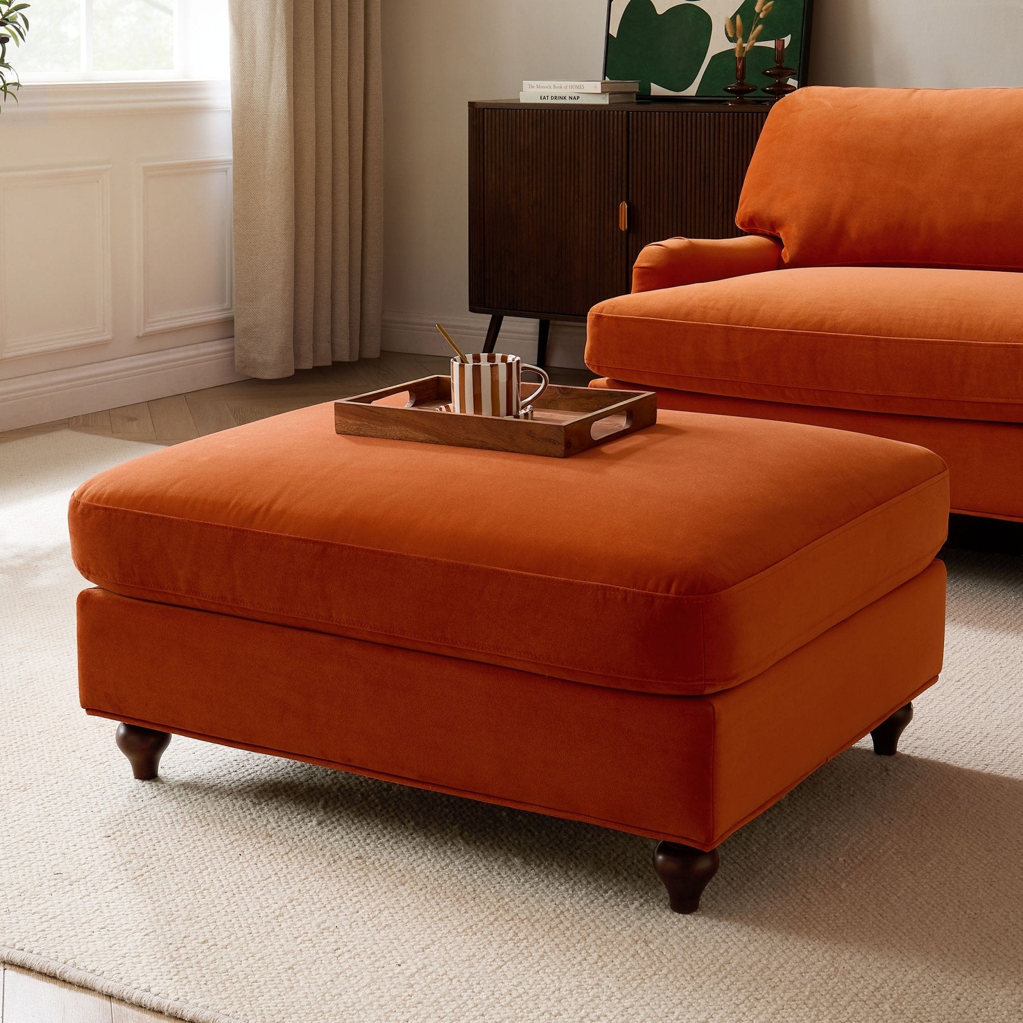 Dusklia - Hampshire Pouffe - Bright Orange