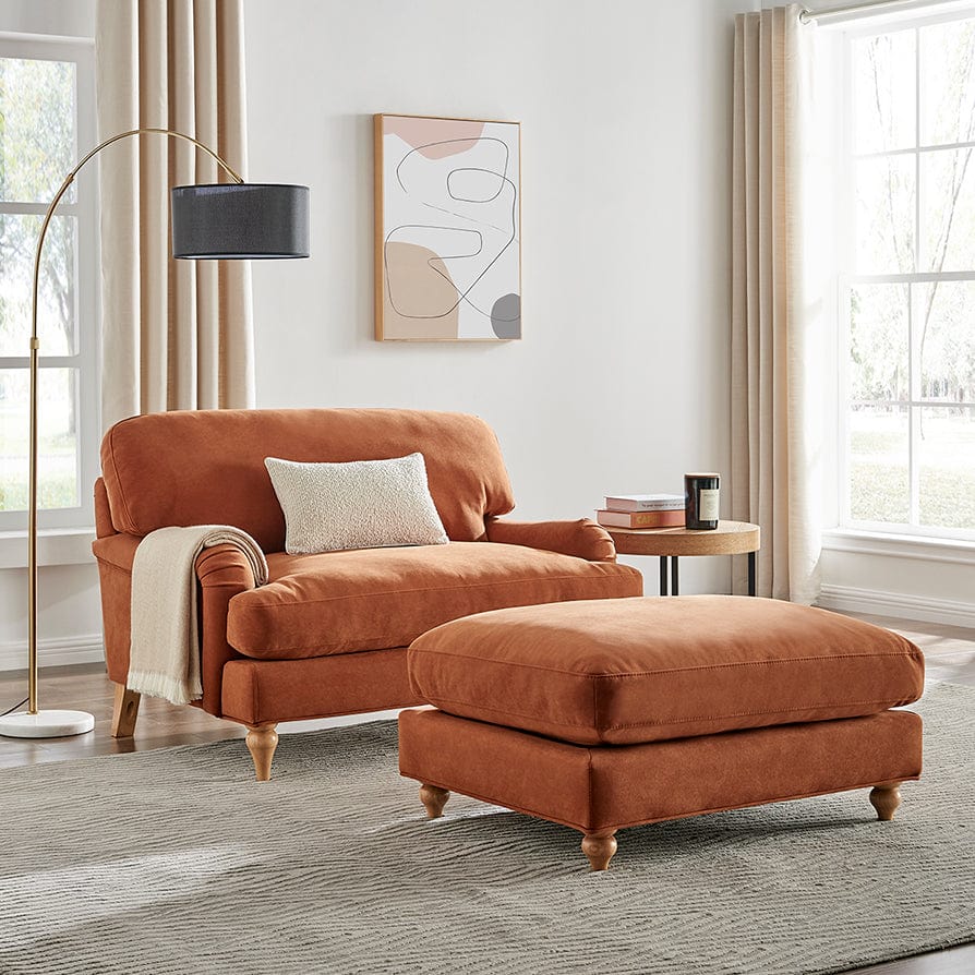 Dusklia - Hampshire Pouffe - Burnt Orange