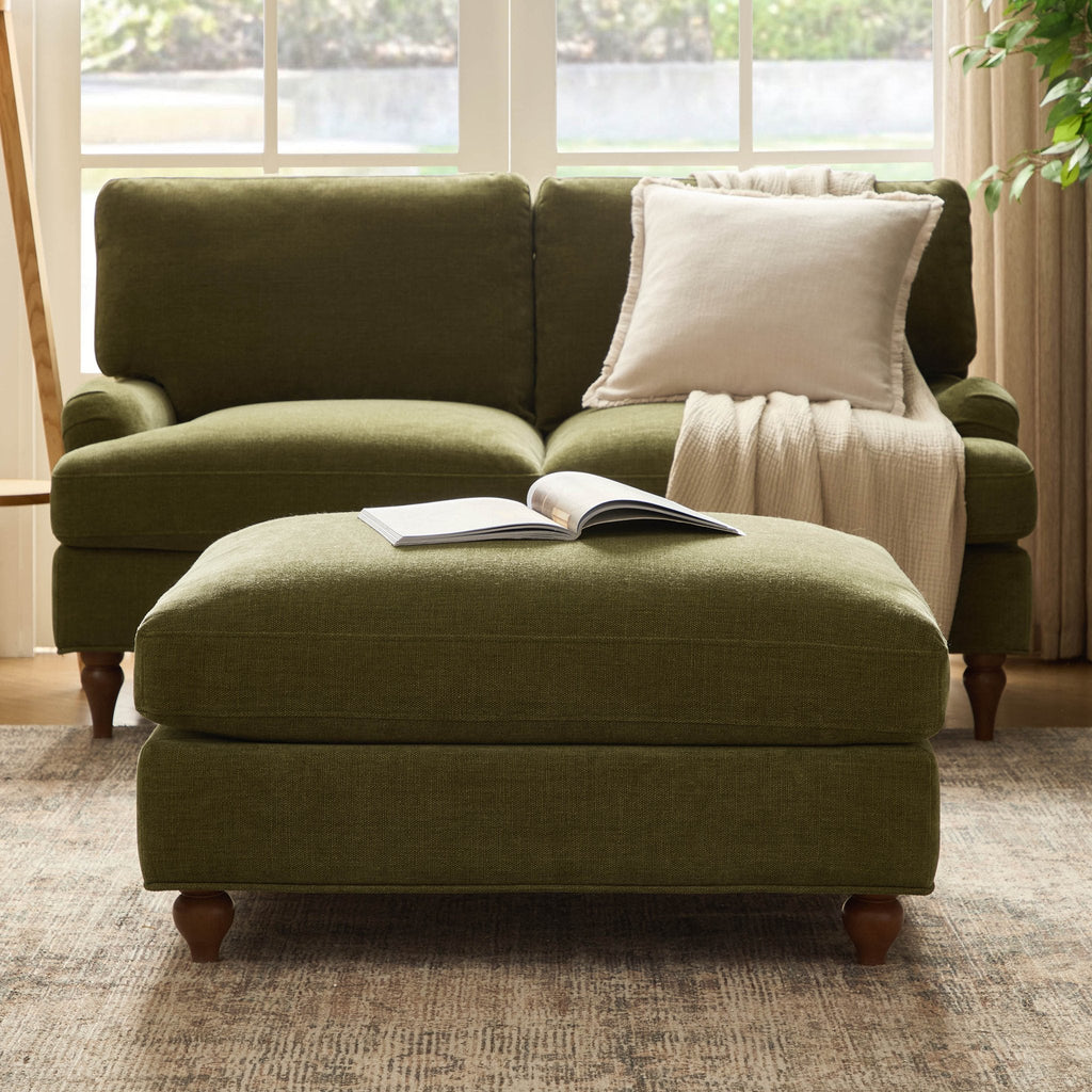 Dusklia - Hampshire Pouffe - Chenille Olive