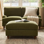 Dusklia - Hampshire Pouffe - Chenille Olive