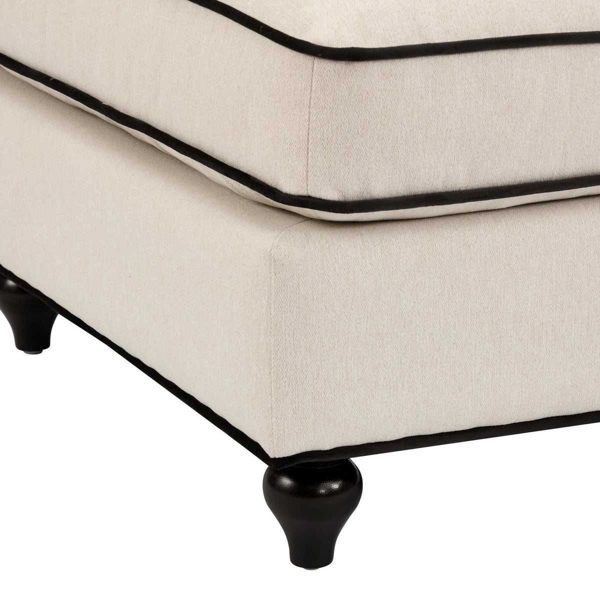 Dusklia - Hampshire Pouffe - Cream/Black