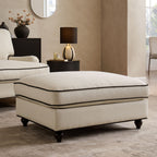 Dusklia - Hampshire Pouffe - Cream/Black