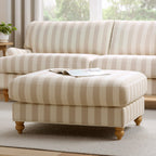 Dusklia - Hampshire Pouffe - Natural Stripe