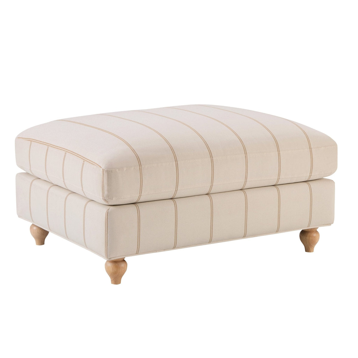 Dusklia - Hampshire Pouffe - Thin Natural Stripe