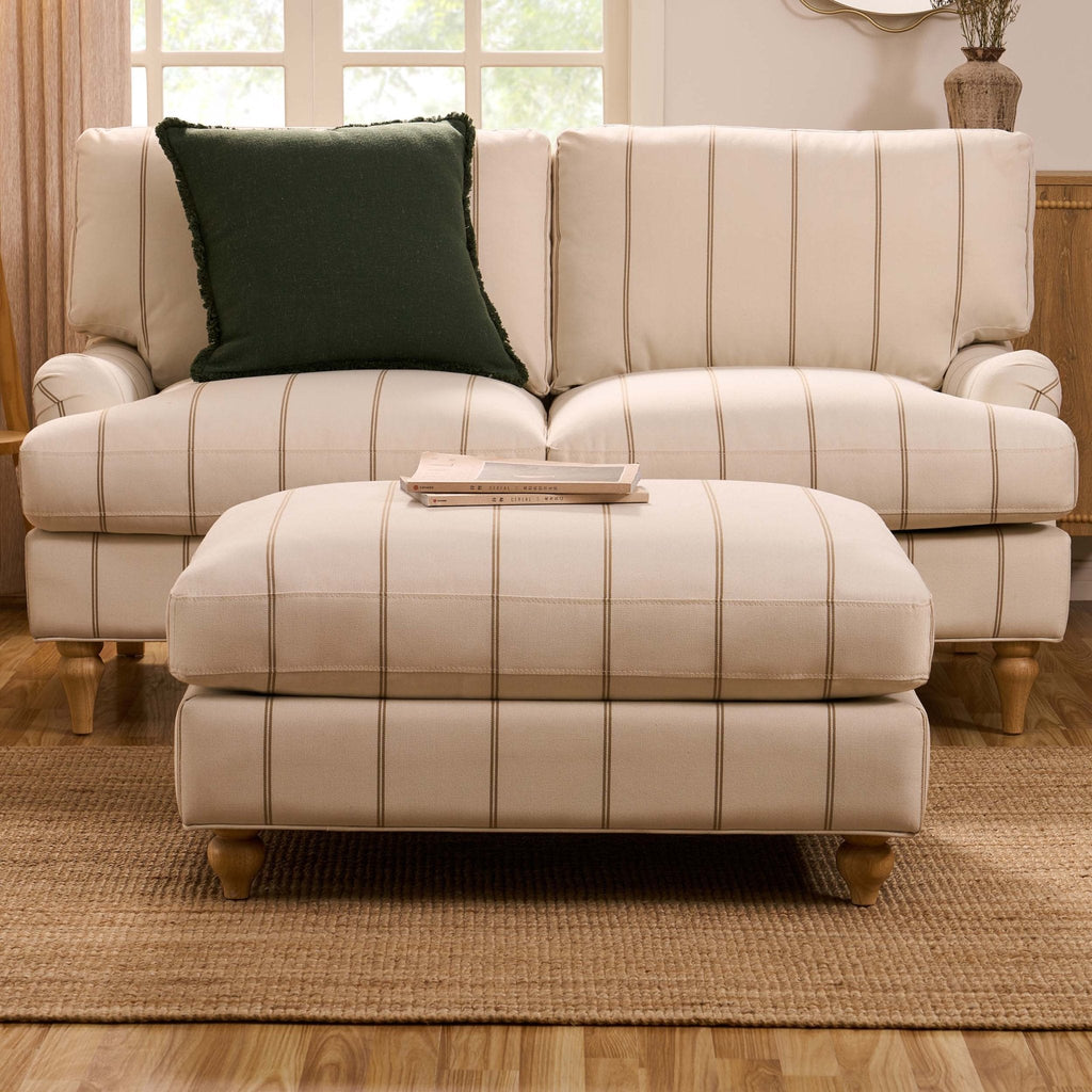 Dusklia - Hampshire Pouffe - Thin Natural Stripe