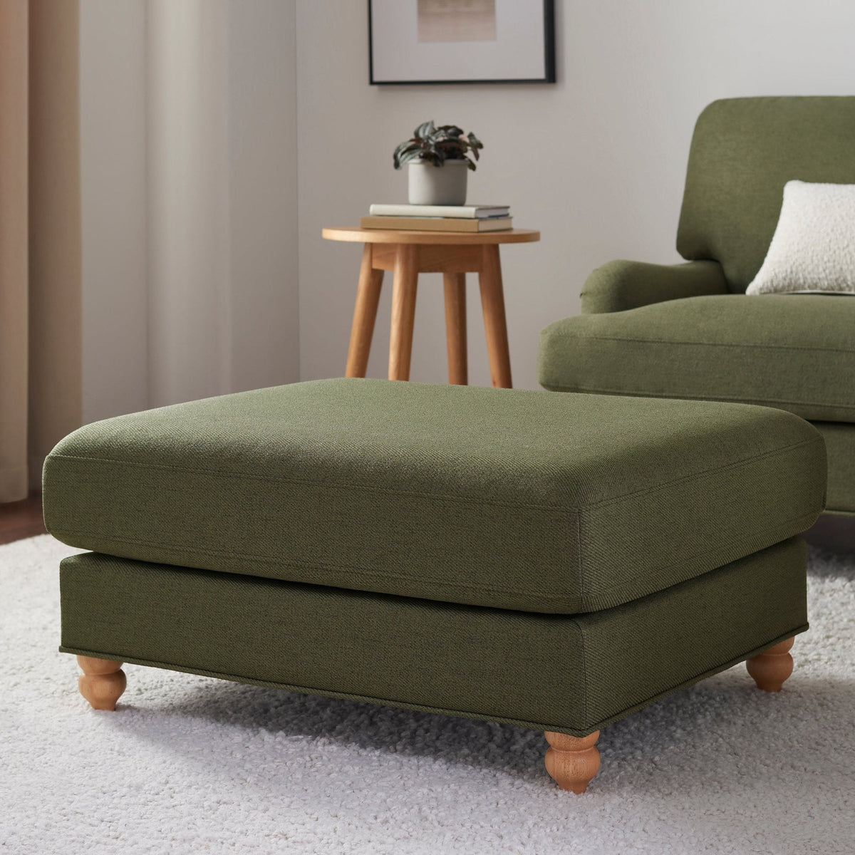 Dusklia - Hampshire Pouffe - Woven Green