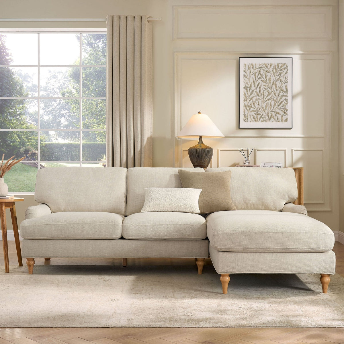 Dusklia - Hampshire Right Hand Chaise Sofa - Beige