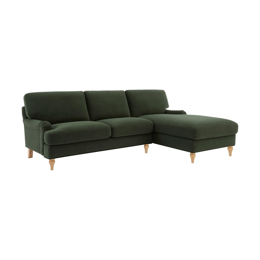 Dusklia - Hampshire Right Hand Chaise Sofa - Dark Olive