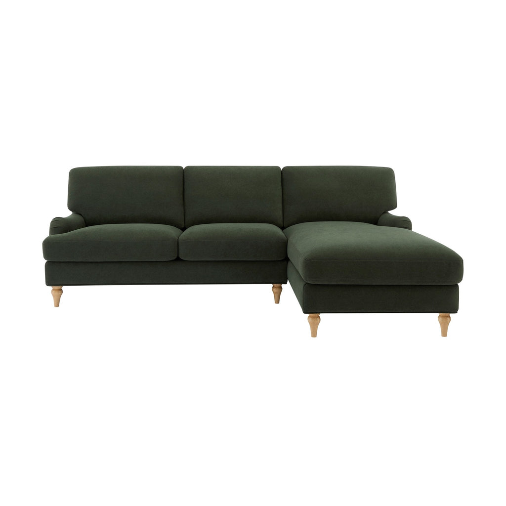Dusklia - Hampshire Right Hand Chaise Sofa - Dark Olive