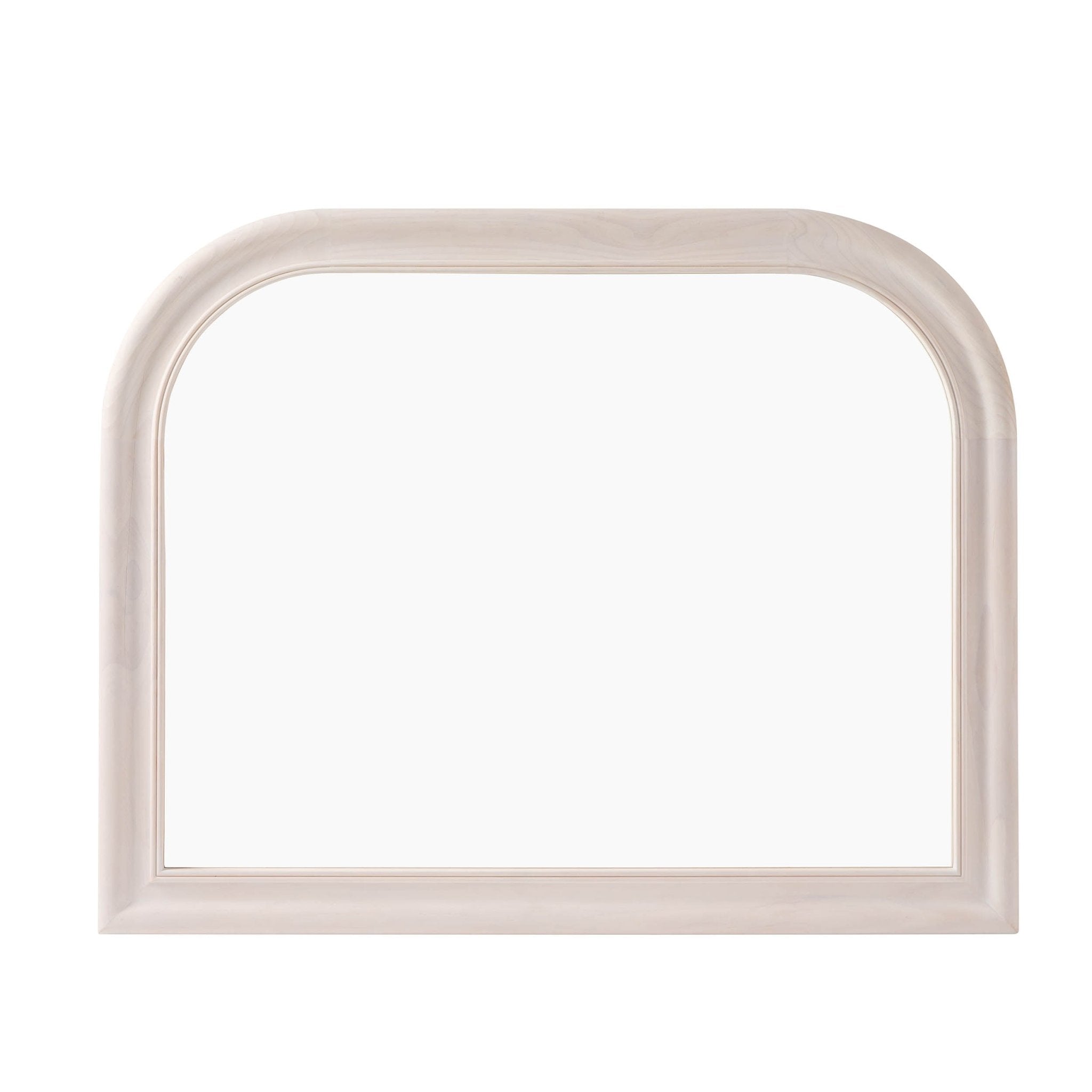 Dusklia - Hampton Arched Wood Large Mantel Mirror - Washed White