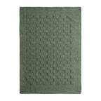 Dusklia - Hand Woven Wool Checkerboard Rug - Forest Green