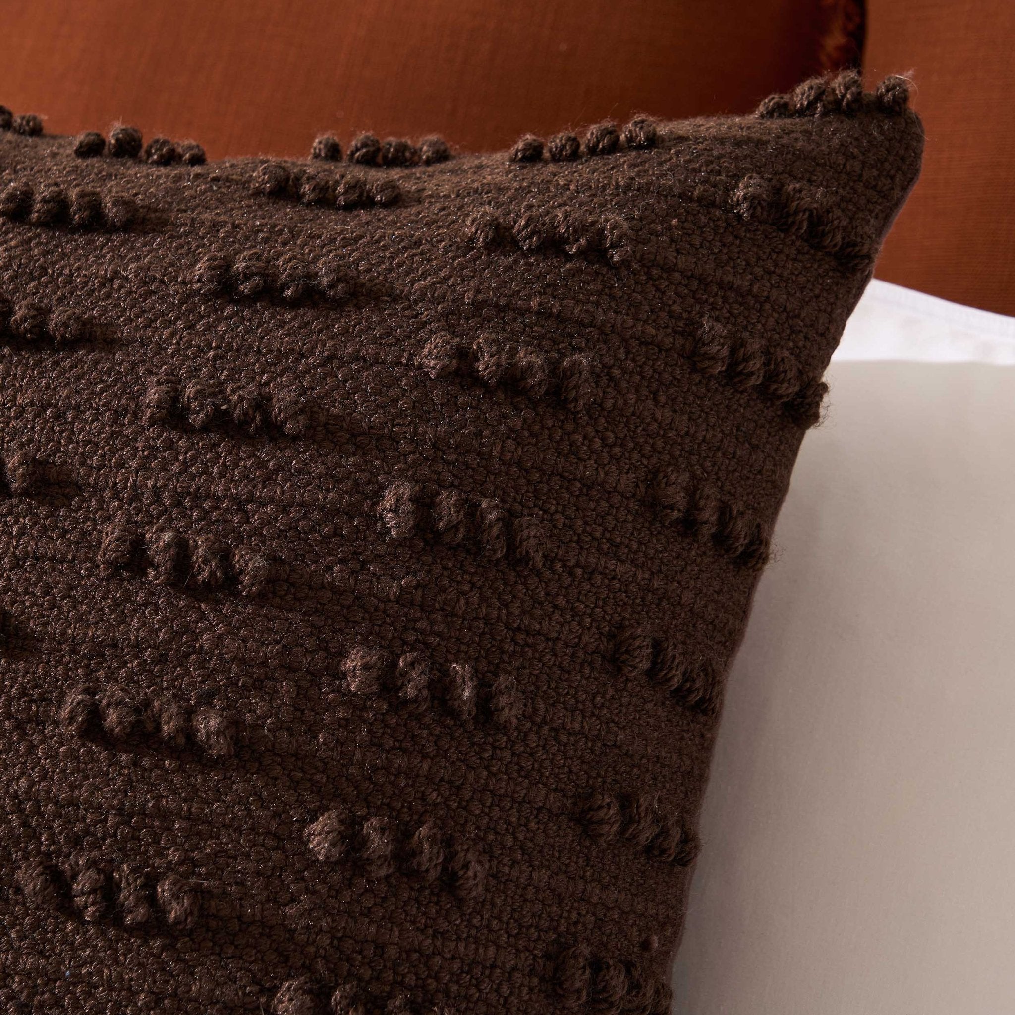 Dusklia - Handwoven Tufted Cushion Cover - Chocolate