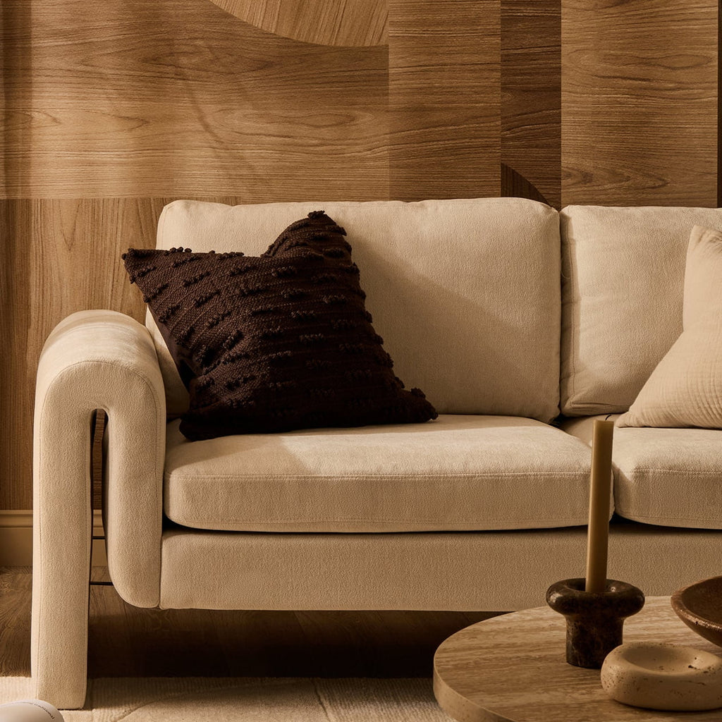 Dusklia - Handwoven Tufted Sofa Cushion Cover - Chocolate