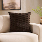 Dusklia - Handwoven Tufted Sofa Cushion Cover - Chocolate