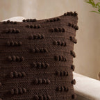 Dusklia - Handwoven Tufted Sofa Cushion Cover - Chocolate