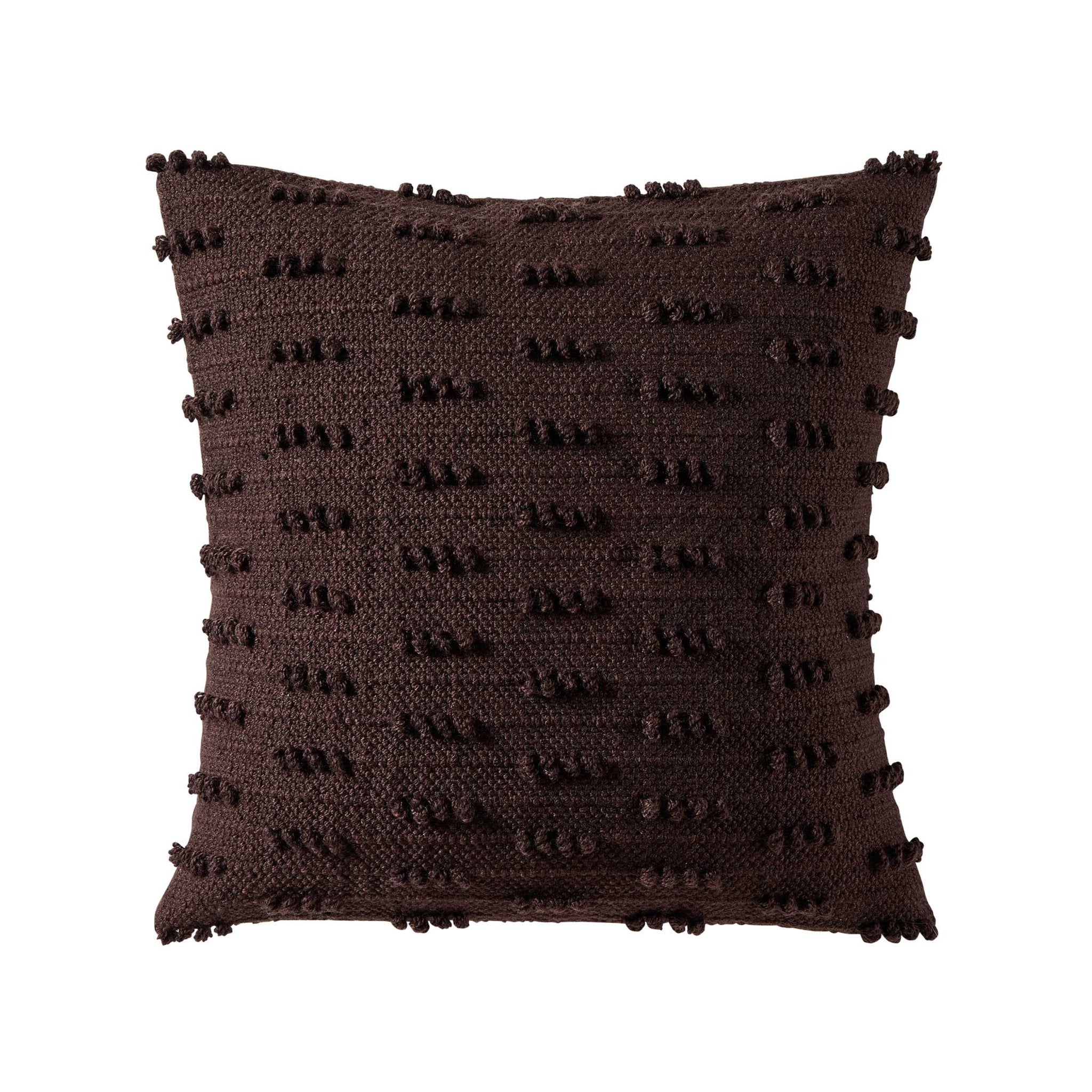 Dusklia - Handwoven Tufted Sofa Cushion Cover - Chocolate
