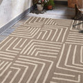Dusklia - Hanna Flatweave Geo Contrast Indoor/ Outdoor Rug - 120x170cm - Natural
