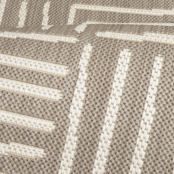 Dusklia - Hanna Flatweave Geo Contrast Indoor/ Outdoor Rug - 120x170cm - Natural