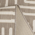 Dusklia - Hanna Flatweave Geo Contrast Indoor/ Outdoor Rug - 120x170cm - Natural