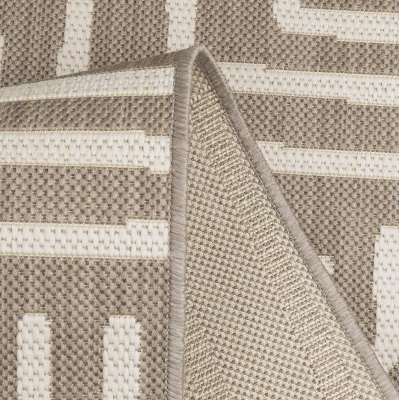 Dusklia - Hanna Flatweave Geo Contrast Indoor/ Outdoor Rug - 120x170cm - Natural