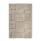 Dusklia - Hanna Flatweave Geo Contrast Indoor/ Outdoor Rug - 120x170cm - Natural
