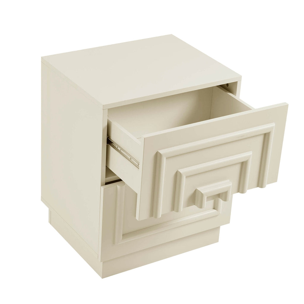 Dusklia - Harlow 2 Drawer Bedside Table - Cream