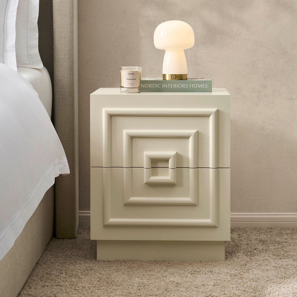 Dusklia - Harlow 2 Drawer Bedside Table - Cream