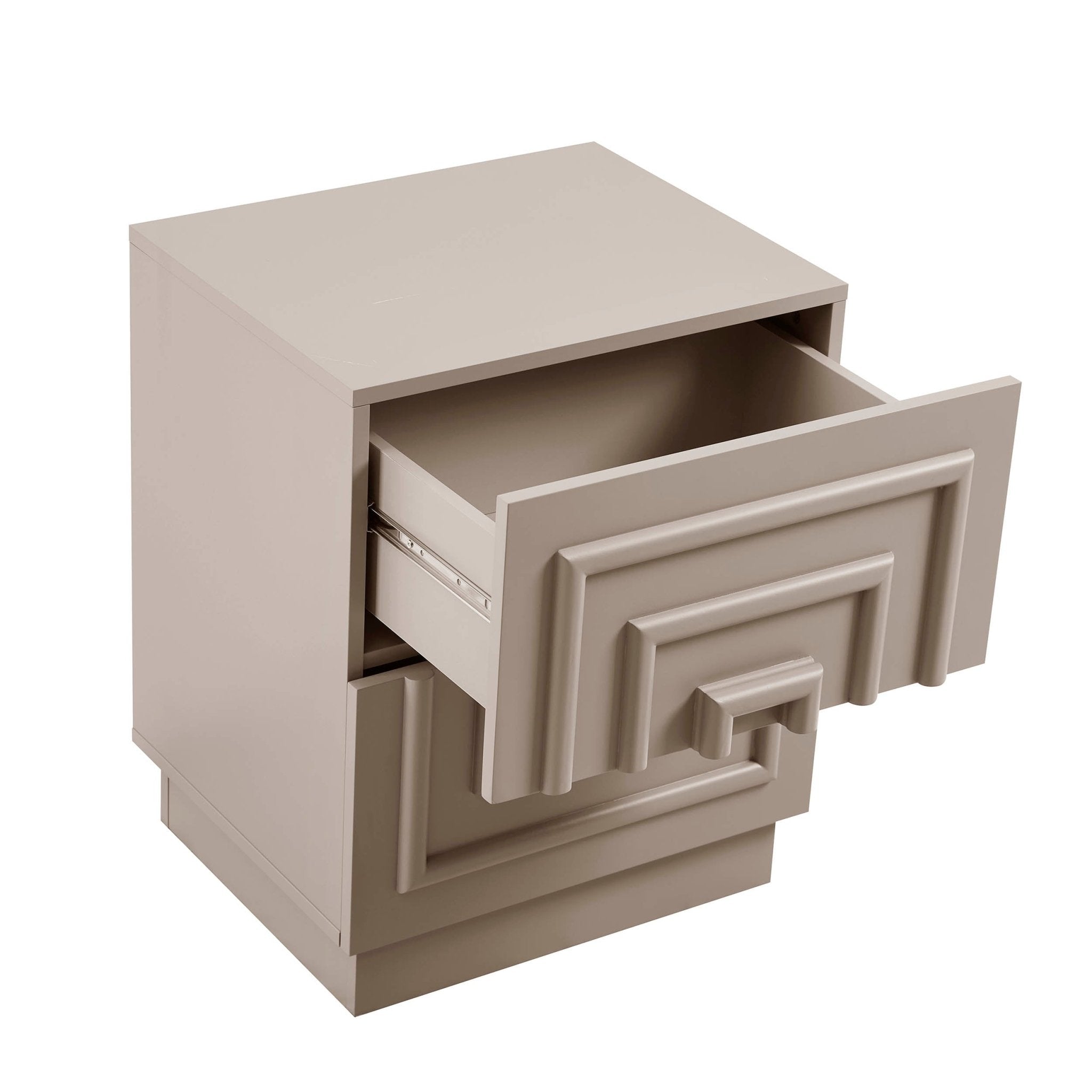 Dusklia - Harlow 2 Drawer Bedside Table - Taupe