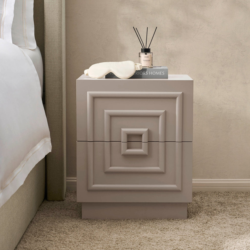 Dusklia - Harlow 2 Drawer Bedside Table - Taupe