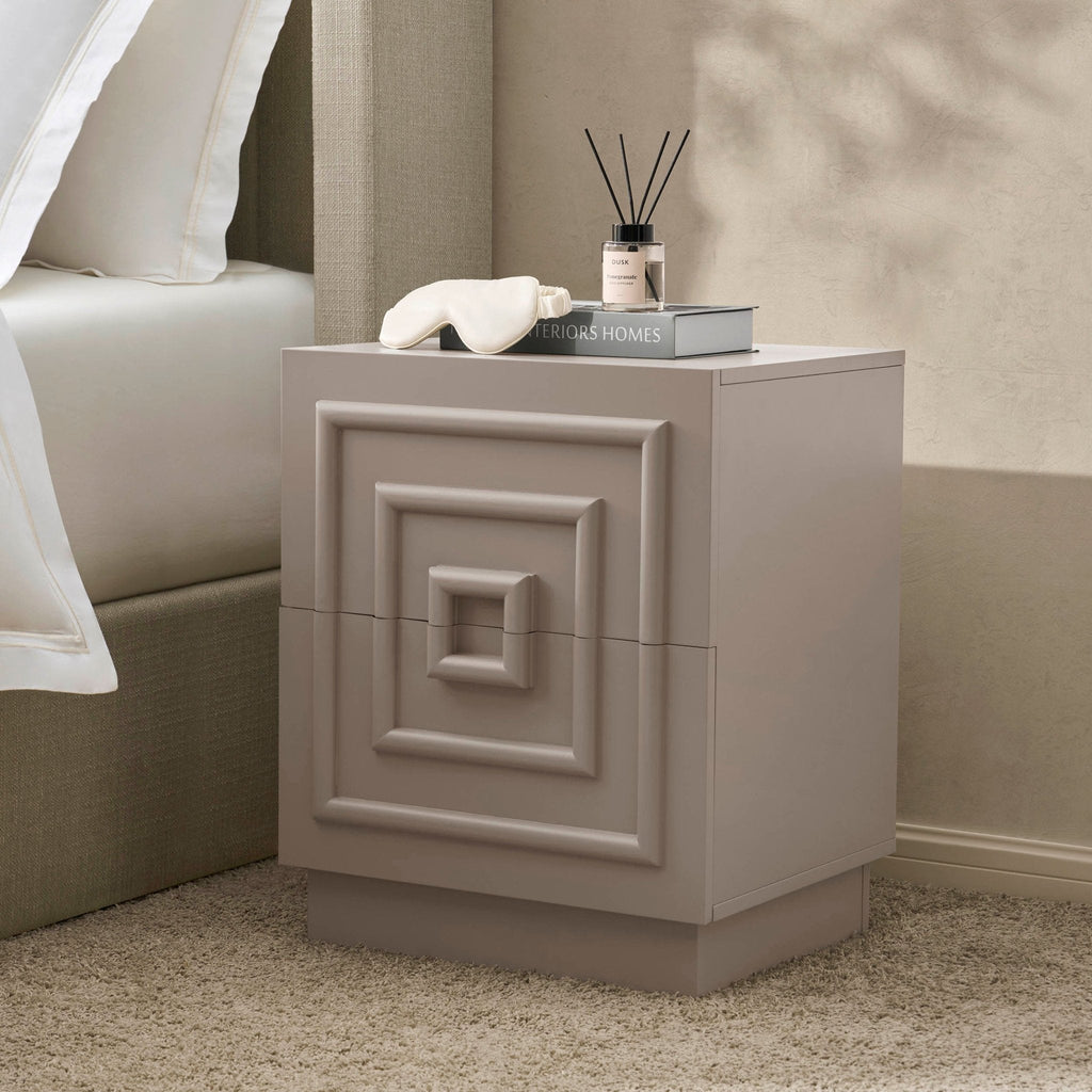 Dusklia - Harlow 2 Drawer Bedside Table - Taupe