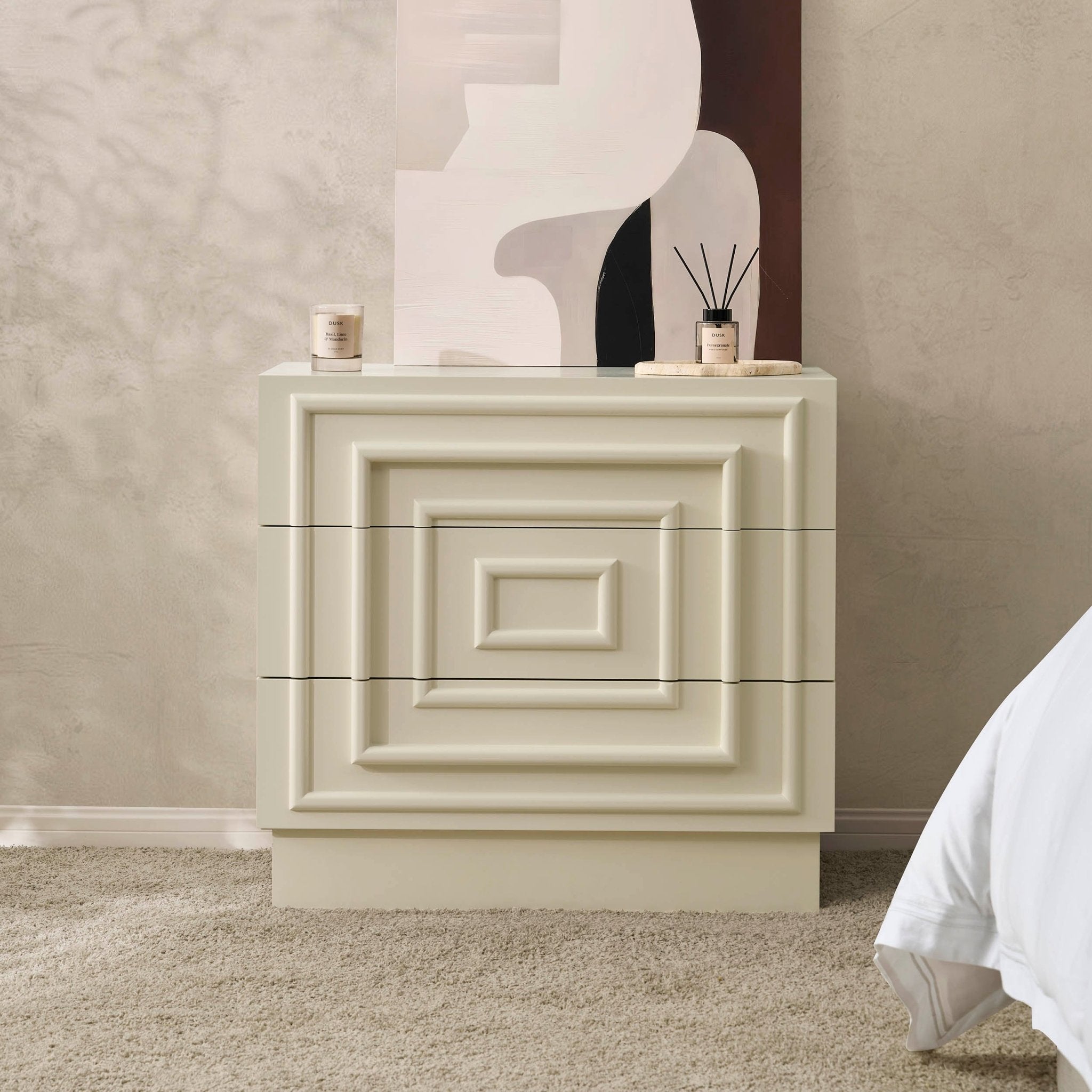 Dusklia - Harlow 3 Drawer Chest - Cream