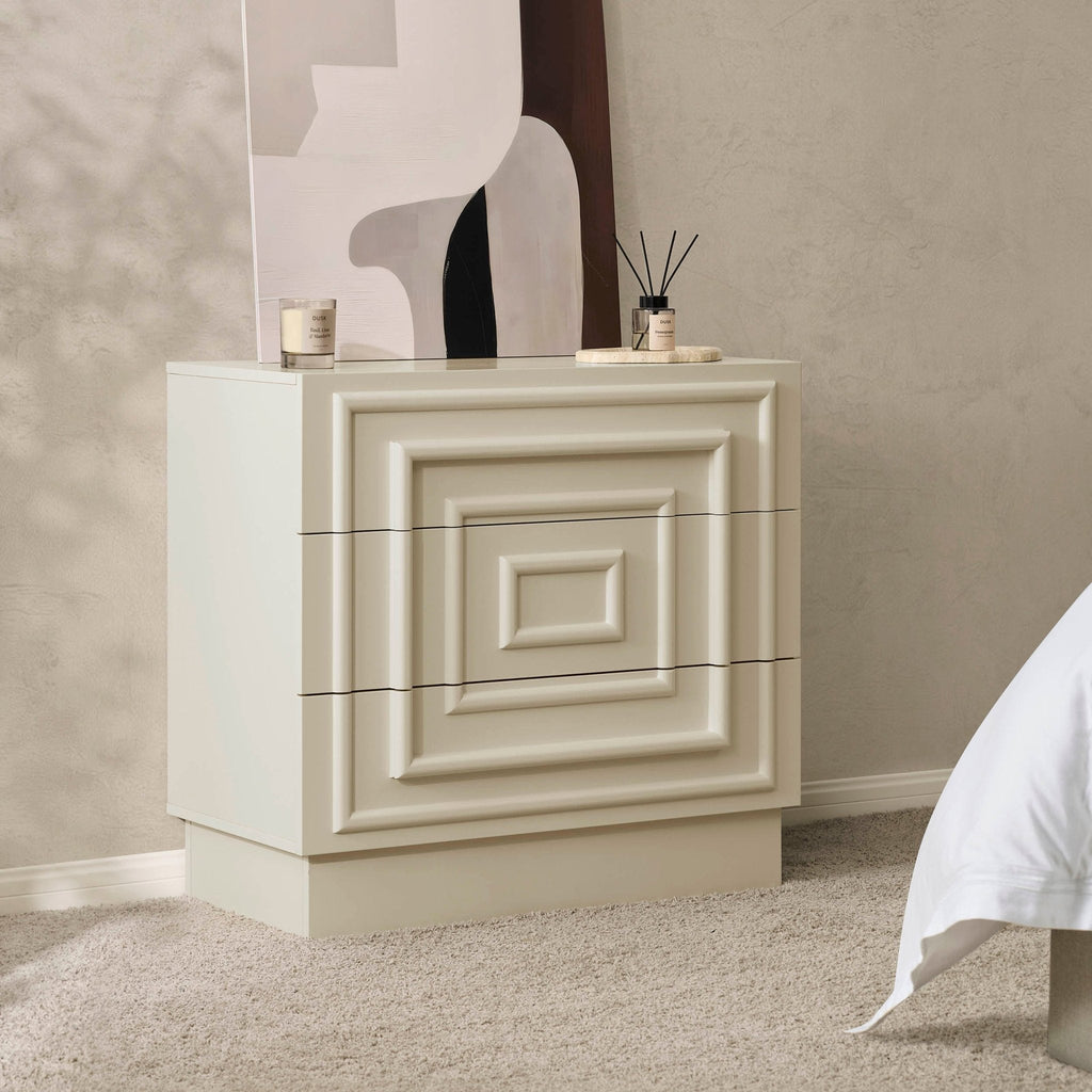 Dusklia - Harlow 3 Drawer Chest - Cream